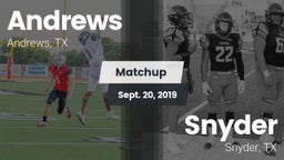 Matchup: Andrews  vs. Snyder  2019