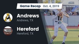 Recap: Andrews  vs. Hereford  2019