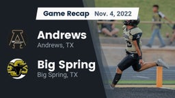 Recap: Andrews  vs. Big Spring  2022