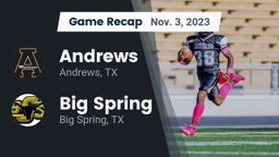 Recap: Andrews  vs. Big Spring  2023