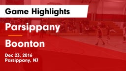 Parsippany  vs Boonton  Game Highlights - Dec 23, 2016