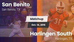 Matchup: San Benito High vs. Harlingen South  2016