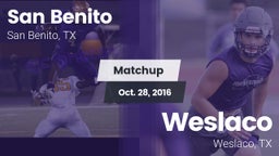 Matchup: San Benito High vs. Weslaco  2016
