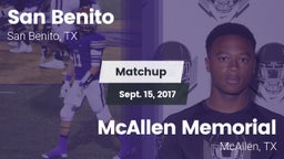 Matchup: San Benito High vs. McAllen Memorial  2017