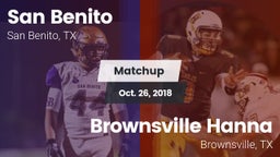 Matchup: San Benito High vs. Brownsville Hanna  2018