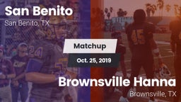 Matchup: San Benito High vs. Brownsville Hanna  2019
