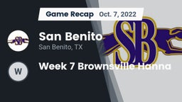 Recap: San Benito  vs. Week 7 Brownsville Hanna 2022
