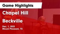 Chapel Hill  vs Beckville  Game Highlights - Dec. 1, 2023