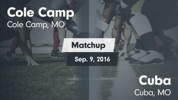 Matchup: Cole Camp High vs. Cuba  2016