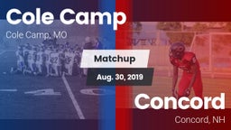 Matchup: Cole Camp High vs. Concord  2019