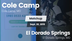 Matchup: Cole Camp High vs. El Dorado Springs  2019