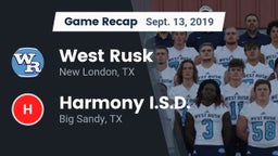 Recap: West Rusk  vs. Harmony I.S.D. 2019