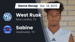 Recap: West Rusk  vs. Sabine  2019