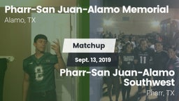 Matchup: PSJA Memorial vs. Pharr-San Juan-Alamo Southwest  2019