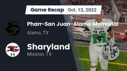 Recap: Pharr-San Juan-Alamo Memorial  vs. Sharyland  2022