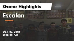 Escalon  Game Highlights - Dec. 29, 2018