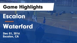 Escalon  vs Waterford  Game Highlights - Dec 01, 2016