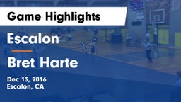 Escalon  vs Bret Harte  Game Highlights - Dec 13, 2016