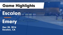 Escalon  vs Emery  Game Highlights - Dec 28, 2016