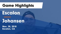 Escalon  vs Johansen  Game Highlights - Nov. 28, 2018