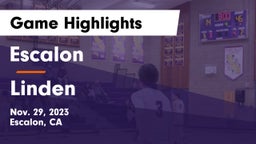 Escalon  vs Linden  Game Highlights - Nov. 29, 2023