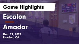 Escalon  vs Amador  Game Highlights - Dec. 21, 2023