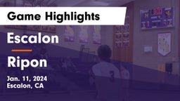 Escalon  vs Ripon  Game Highlights - Jan. 11, 2024