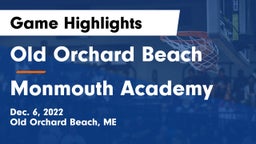Old Orchard Beach  vs Monmouth Academy Game Highlights - Dec. 6, 2022