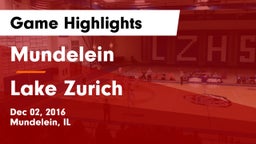 Mundelein  vs Lake Zurich  Game Highlights - Dec 02, 2016