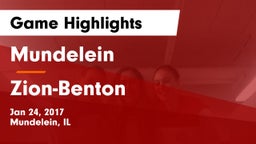 Mundelein  vs Zion-Benton  Game Highlights - Jan 24, 2017