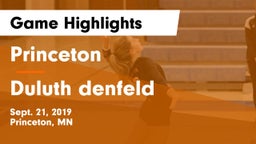 Princeton  vs Duluth denfeld Game Highlights - Sept. 21, 2019