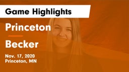 Princeton  vs Becker  Game Highlights - Nov. 17, 2020