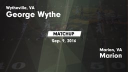 Matchup: Wythe  vs. Marion  2016