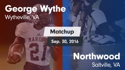 Matchup: Wythe  vs. Northwood  2016