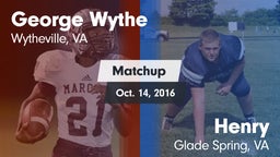 Matchup: Wythe  vs. Henry  2016