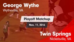Matchup: Wythe  vs. Twin Springs  2016