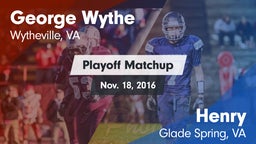 Matchup: Wythe  vs. Henry  2016