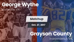 Matchup: Wythe  vs. Grayson County  2017