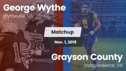 Matchup: Wythe  vs. Grayson County  2019