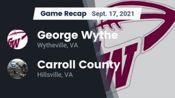 Recap: George Wythe  vs. Carroll County  2021