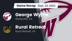 Recap: George Wythe  vs. Rural Retreat  2022
