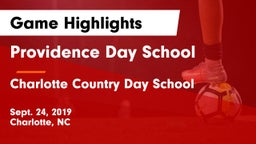 Providence Day School vs Charlotte Country Day School Game Highlights - Sept. 24, 2019
