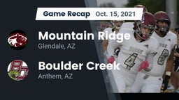 Recap: Mountain Ridge  vs. Boulder Creek  2021