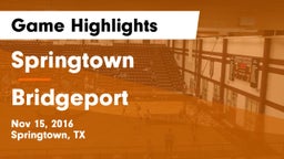 Springtown  vs Bridgeport  Game Highlights - Nov 15, 2016