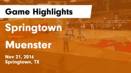 Springtown  vs Muenster  Game Highlights - Nov 21, 2016