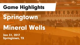 Springtown  vs Mineral Wells  Game Highlights - Jan 31, 2017