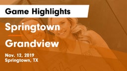 Springtown  vs Grandview  Game Highlights - Nov. 12, 2019