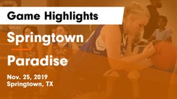 Springtown  vs Paradise  Game Highlights - Nov. 25, 2019