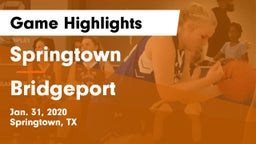 Springtown  vs Bridgeport  Game Highlights - Jan. 31, 2020