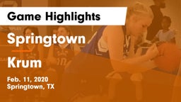 Springtown  vs Krum  Game Highlights - Feb. 11, 2020